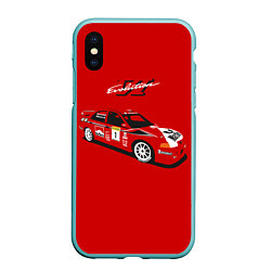 Чехол iPhone XS Max матовый Mitsubishi Lancer Evolution VI, цвет: 3D-мятный