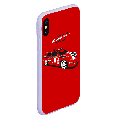 Чехол iPhone XS Max матовый Mitsubishi Lancer Evolution VI / 3D-Светло-сиреневый – фото 2