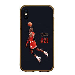 Чехол iPhone XS Max матовый MICHAEL JORDAN, цвет: 3D-коричневый