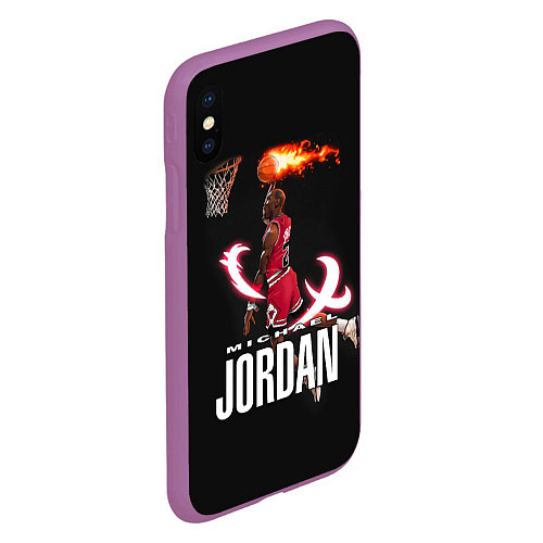 Чехол iPhone XS Max матовый MICHAEL JORDAN / 3D-Фиолетовый – фото 2