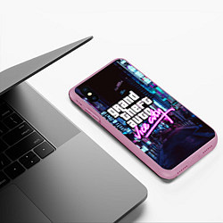 Чехол iPhone XS Max матовый GTA, цвет: 3D-розовый — фото 2
