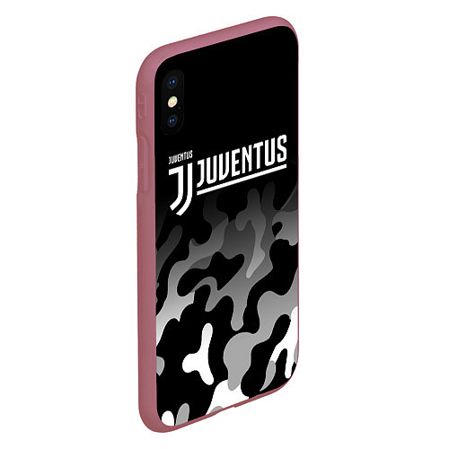 Чехол iPhone XS Max матовый JUVENTUS ЮВЕНТУС / 3D-Малиновый – фото 2