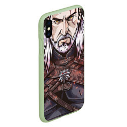 Чехол iPhone XS Max матовый The Witcher, Geralt, Ведьмак,, цвет: 3D-салатовый — фото 2