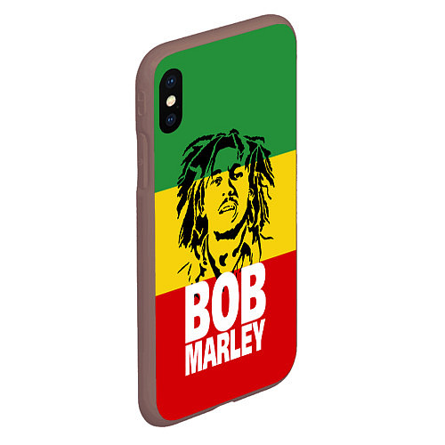 Чехол iPhone XS Max матовый Bob Marley / 3D-Коричневый – фото 2