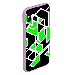 Чехол iPhone XS Max матовый Зелёное трубы, цвет: 3D-сиреневый — фото 2