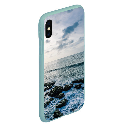 Чехол iPhone XS Max матовый Море / 3D-Мятный – фото 2
