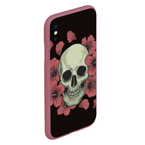 Чехол iPhone XS Max матовый Skull in red 2 / 3D-Малиновый – фото 2