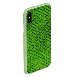 Чехол iPhone XS Max матовый Зелёная чешуя, цвет: 3D-салатовый — фото 2