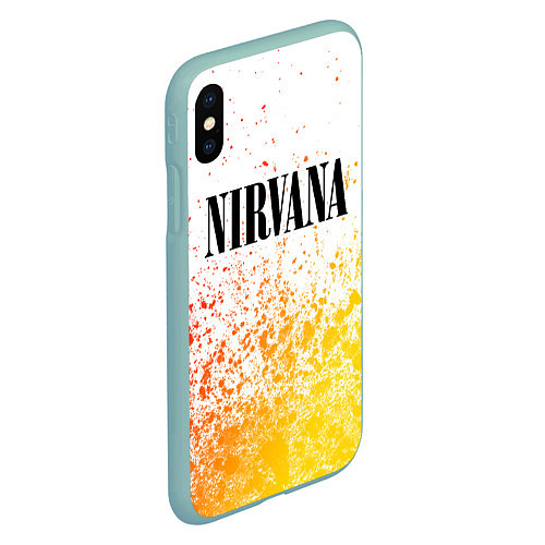 Чехол iPhone XS Max матовый NIRVANA НИРВАНА / 3D-Мятный – фото 2