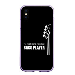 Чехол iPhone XS Max матовый BASS PLAYER GUITAR, цвет: 3D-светло-сиреневый