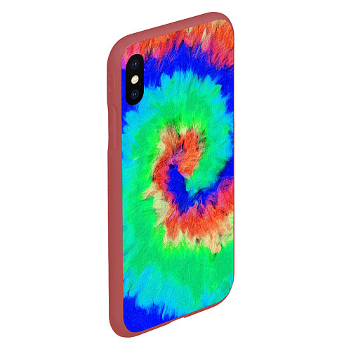 Чехол iPhone XS Max матовый ХИППИ ТАЙ ДАЙ / 3D-Красный – фото 2