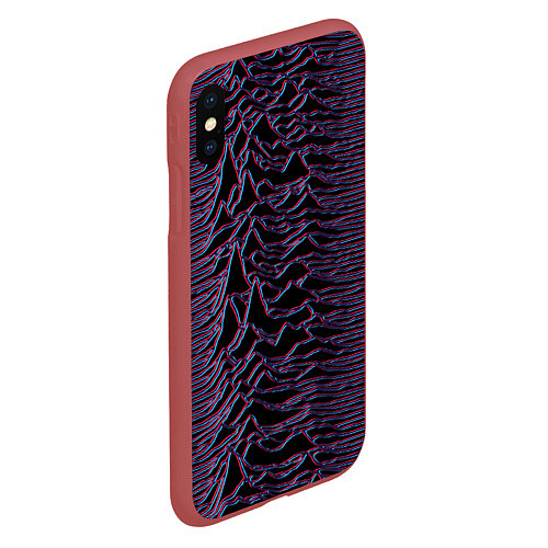 Чехол iPhone XS Max матовый Joy Division Glitch / 3D-Красный – фото 2