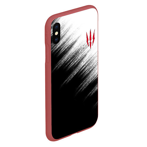 Чехол iPhone XS Max матовый The Witcher / 3D-Красный – фото 2