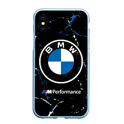 Чехол iPhone XS Max матовый BMW БМВ, цвет: 3D-голубой