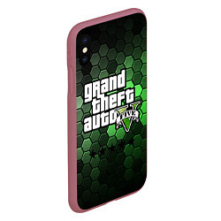 Чехол iPhone XS Max матовый GTA 5 ГТА 5, цвет: 3D-малиновый — фото 2