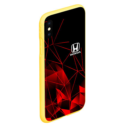 Чехол iPhone XS Max матовый HONDA / 3D-Желтый – фото 2