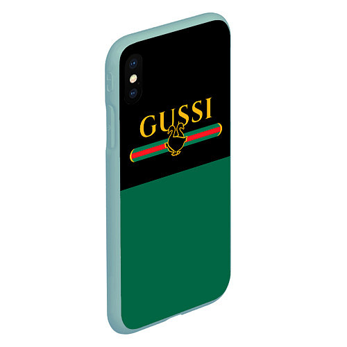 Чехол iPhone XS Max матовый GUSSI ГУСИ / 3D-Мятный – фото 2