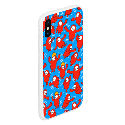 Чехол iPhone XS Max матовый Fall guys red / 3D-Белый – фото 2