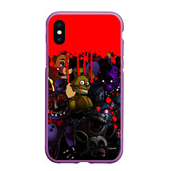 Чехол iPhone XS Max матовый Five Nights At Freddys, цвет: 3D-фиолетовый