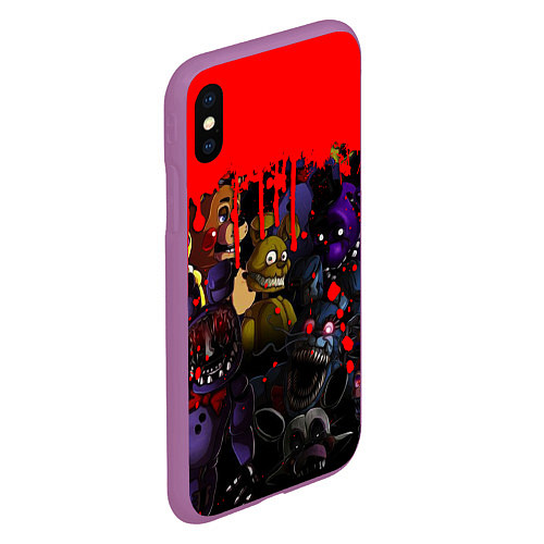 Чехол iPhone XS Max матовый Five Nights At Freddys / 3D-Фиолетовый – фото 2