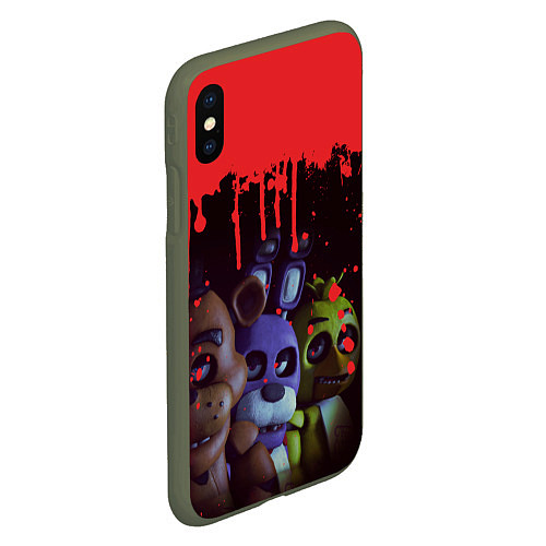 Чехол iPhone XS Max матовый Five Nights At Freddys / 3D-Темно-зеленый – фото 2