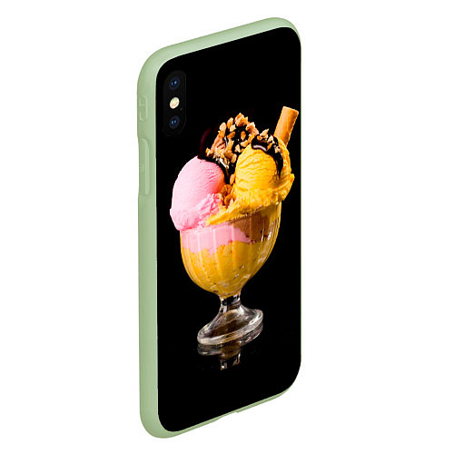 Чехол iPhone XS Max матовый Мороженое / 3D-Салатовый – фото 2