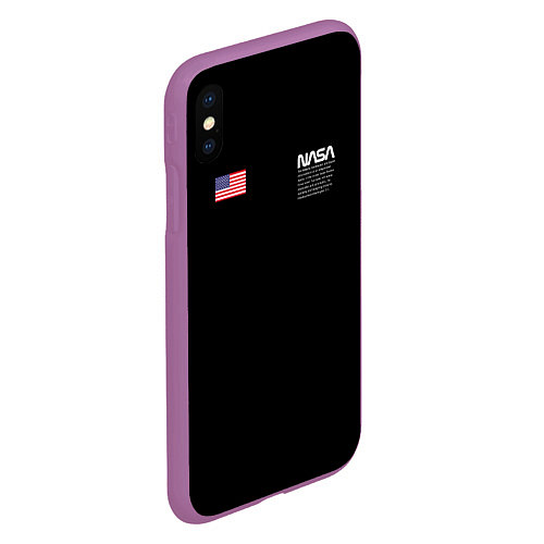 Чехол iPhone XS Max матовый NASA / 3D-Фиолетовый – фото 2