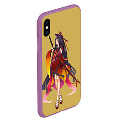 Чехол iPhone XS Max матовый Geisha 2, цвет: 3D-фиолетовый — фото 2