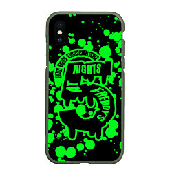 Чехол iPhone XS Max матовый Five Nights at Freddy, цвет: 3D-темно-зеленый