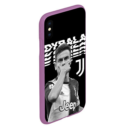 Чехол iPhone XS Max матовый Paulo Dybala / 3D-Фиолетовый – фото 2