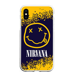 Чехол iPhone XS Max матовый NIRVANA НИРВАНА, цвет: 3D-белый