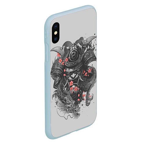 Чехол iPhone XS Max матовый Samurai / 3D-Голубой – фото 2