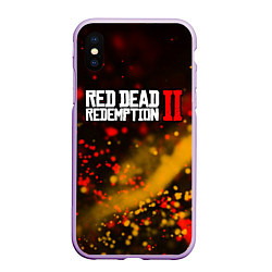 Чехол iPhone XS Max матовый RED DEAD REDEMPTION 2, цвет: 3D-сиреневый