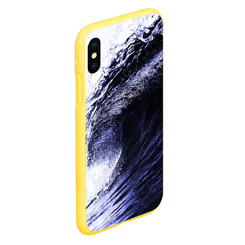 Чехол iPhone XS Max матовый Волна / 3D-Желтый – фото 2