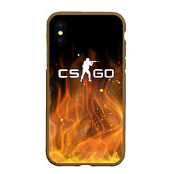 Чехол iPhone XS Max матовый COUNTER STRIKE, цвет: 3D-коричневый