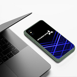 Чехол iPhone XS Max матовый MITSUBISHI, цвет: 3D-темно-зеленый — фото 2