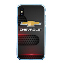 Чехол iPhone XS Max матовый CHEVROLET, цвет: 3D-голубой