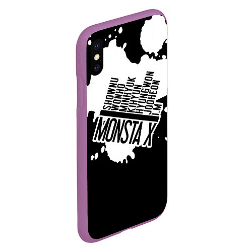 Чехол iPhone XS Max матовый Monsta X / 3D-Фиолетовый – фото 2