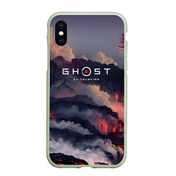 Чехол iPhone XS Max матовый Ghost of Tsushima, цвет: 3D-салатовый