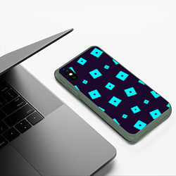 Чехол iPhone XS Max матовый ROBLOX РОБЛОКС, цвет: 3D-темно-зеленый — фото 2