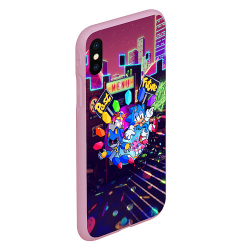 Чехол iPhone XS Max матовый SONIC RETRO / 3D-Розовый – фото 2