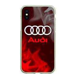 Чехол iPhone XS Max матовый AUDI АУДИ, цвет: 3D-салатовый