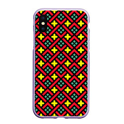 Чехол iPhone XS Max матовый Abstract cross armor, цвет: 3D-светло-сиреневый