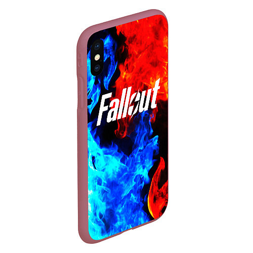 Чехол iPhone XS Max матовый FALLOUT ФЭЛЛАУТ / 3D-Малиновый – фото 2