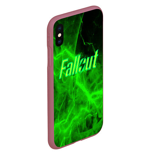 Чехол iPhone XS Max матовый FALLOUT ФЭЛЛАУТ / 3D-Малиновый – фото 2