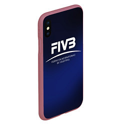 Чехол iPhone XS Max матовый FIVB Volleyball, цвет: 3D-малиновый — фото 2