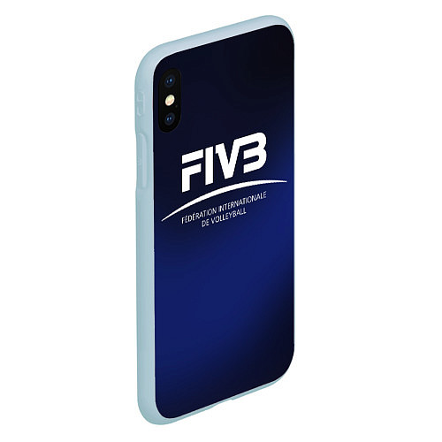 Чехол iPhone XS Max матовый FIVB Volleyball / 3D-Голубой – фото 2