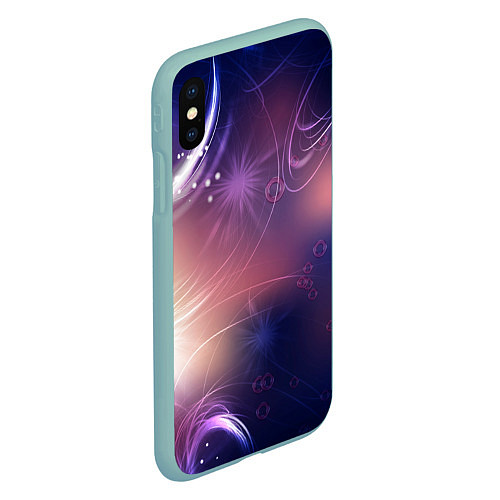 Чехол iPhone XS Max матовый Абстракция / 3D-Мятный – фото 2