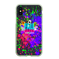 Чехол iPhone XS Max матовый Fall Guys, цвет: 3D-салатовый