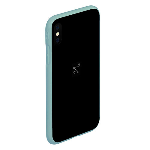 Чехол iPhone XS Max матовый Минимализм самолет / 3D-Мятный – фото 2